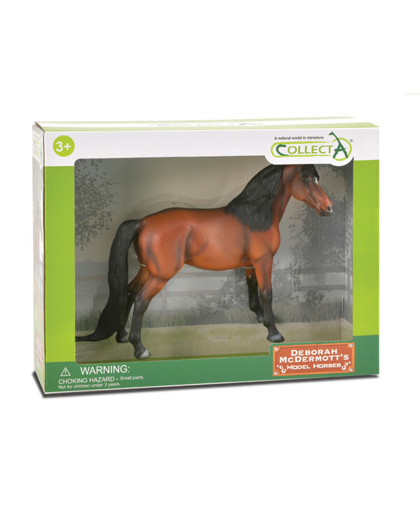 Фигурка лошади Жеребец Морган гнедой 1:12, Deluxe в подарочной упаковке 84047