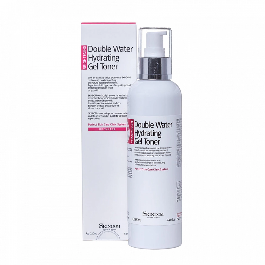 Тоник-гель увлажняющий / DOUBLE WATER HYDRATING GEL TONER 220 мл SKINDOM купить по оптовым и розничным ценам