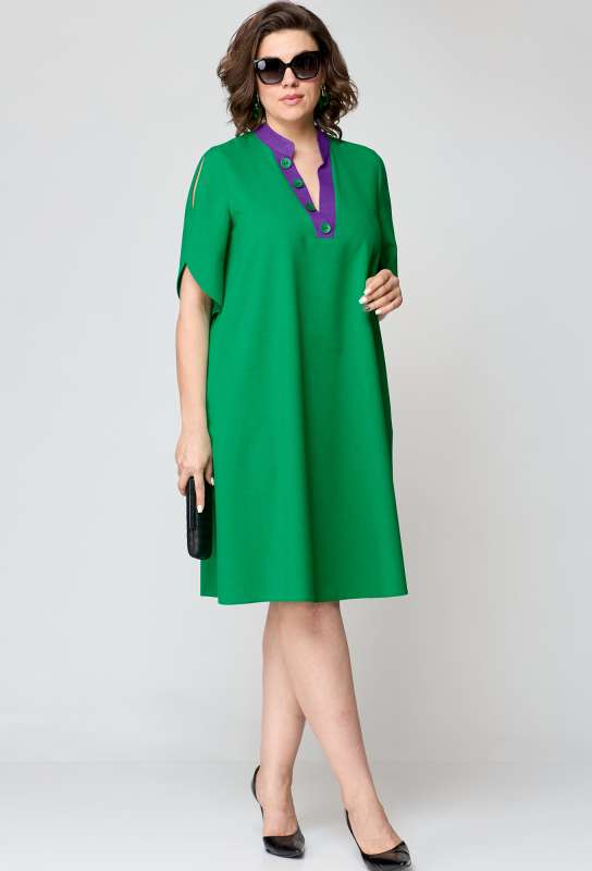 Платье EVA GRANT 7177 зелёно-фиолетовый EVA GRANT купить по оптовым и розничным ценам