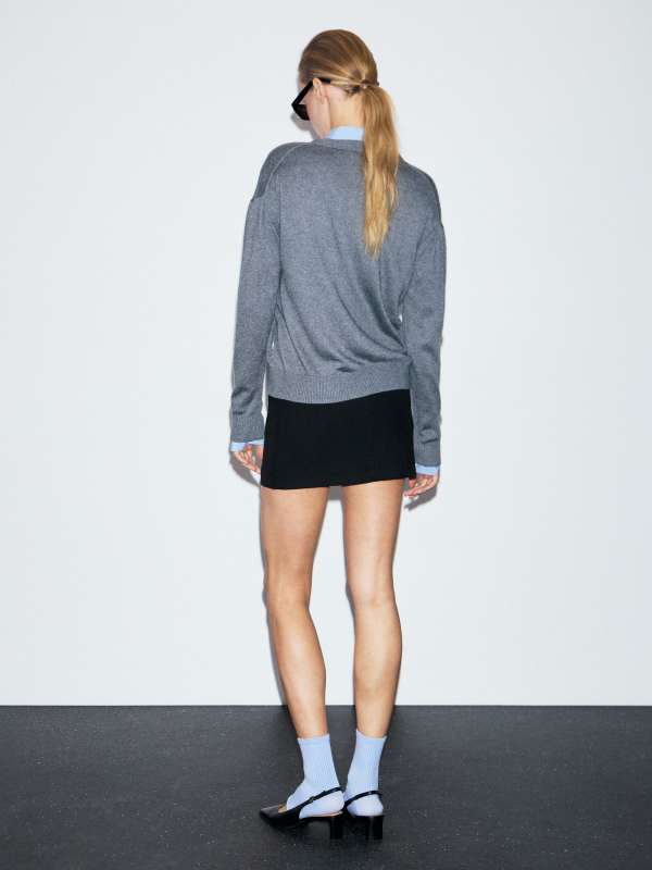 Женский кардиган GJ LS VN MINI TRIANGLE CARDI W4BR16Z3HO2/4909008, серый Guess jeans купить по оптовым и розничным ценам