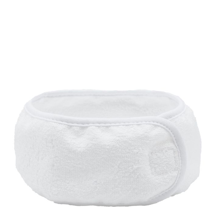 Повязка махровая на липучке для волос, белая 1 шт