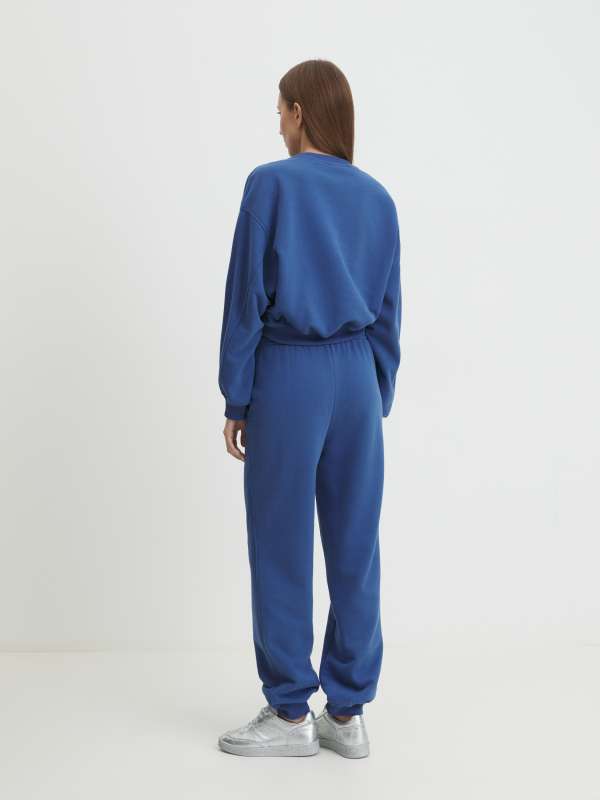 Женский костюм из утепленного футера (свитшот и брюки) SIMONA_EPE/4342449, серовато-синий MAISON DAVID купить по оптовым и розничным ценам