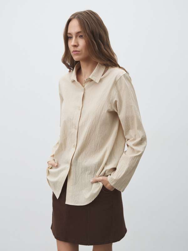 Женская рубашка 2024-574/4501719, серовато-бежевый MAISON DAVID купить по оптовым и розничным ценам