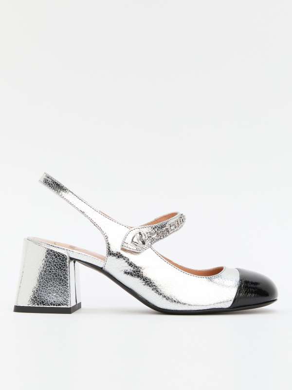 Женские туфли с открытой пяткой (слингбэк) MARY JANE JA10557G/4198775, серебряный LOVE MOSCHINO купить по оптовым и розничным ценам