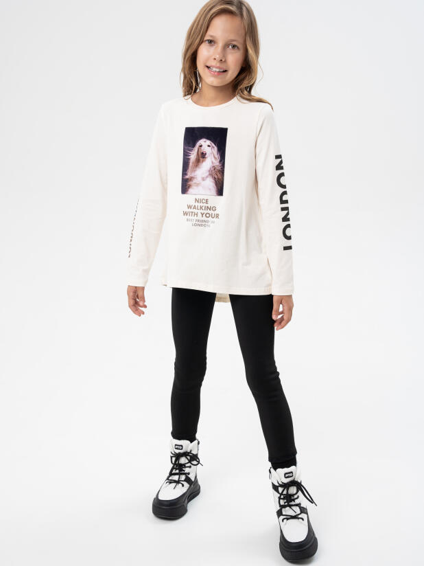 Джемпер трикотажный для девочек (футболка с длинными рукавами) 32521461 PlayToday купить по оптовым и розничным ценам