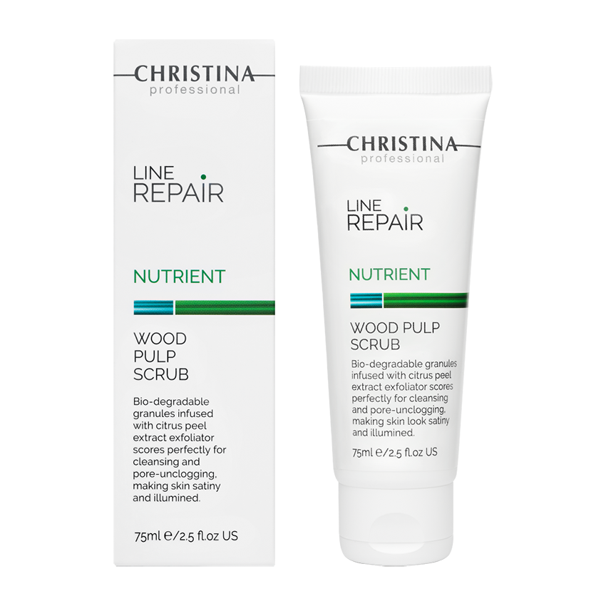 Скраб с частицами коры цитрусовых для лица / Line Repair Nutrient Wood Pulp Scrub 75 мл CHRISTINA купить по оптовым и розничным ценам