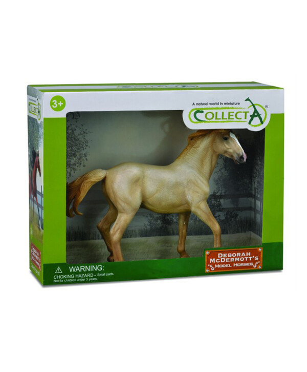 Фигурка лошади Жеребец Мустанг светлый Паломино 1:12, Deluxe в подарочной упаковке 89807